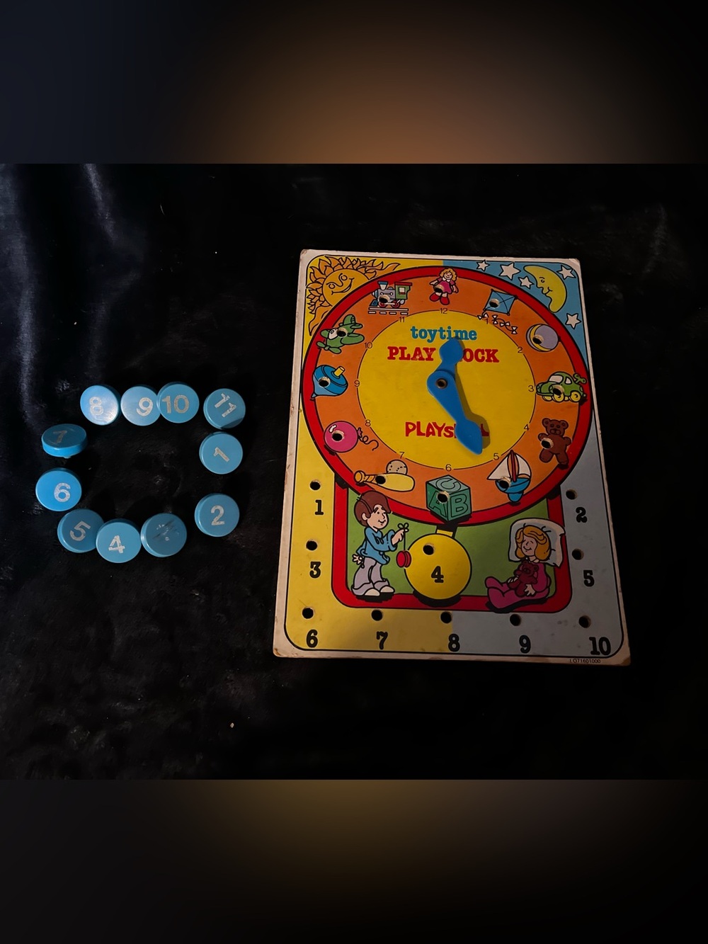 Vintage 1976 Toytime Playskool Clock Wooden Learning Game
